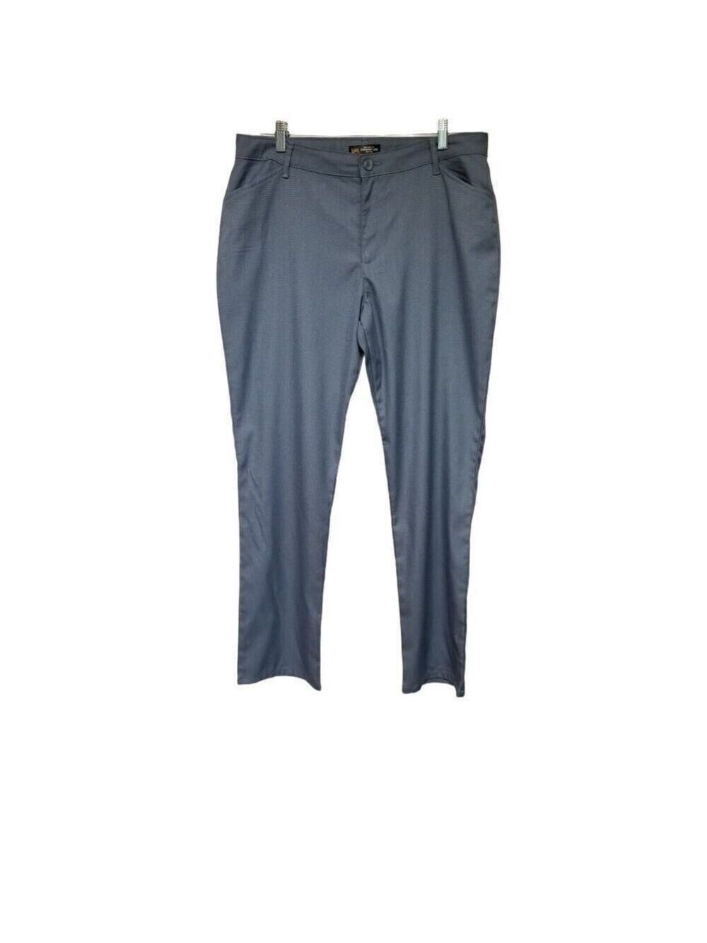 Lee Relaxed Fit Straight Leg Mid Rise Men's Dress Pants Color Blue Size 14 M